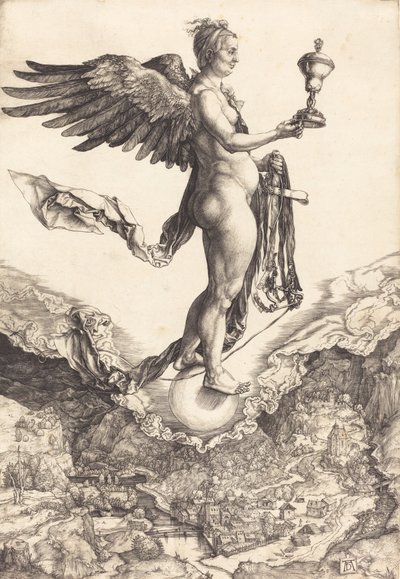 Némesis La Gran Fortuna, c. 1501-1502 de Albrecht Dürer