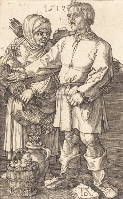 Pareja de campesinos en el mercado, 1519 de Albrecht Dürer