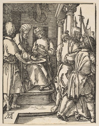 Pilato lavándose las manos, de La Pequeña Pasión de Albrecht Dürer