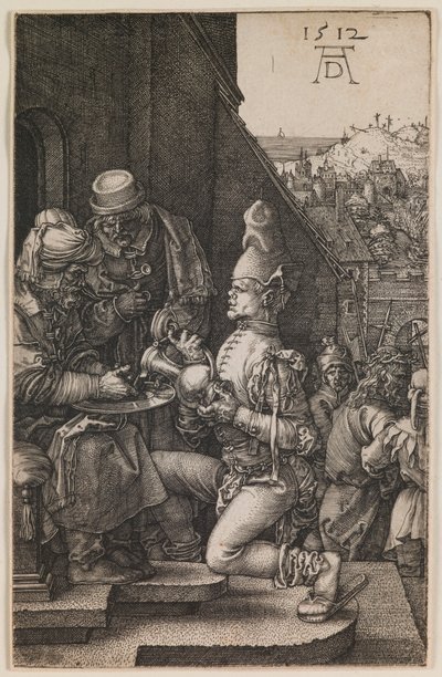 Pilato lavándose las manos, de la serie “La pequeña pasión” de Albrecht Dürer