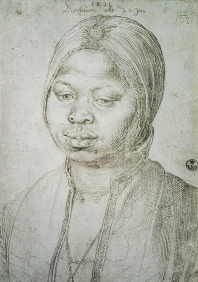 Retrato de Catherine, la mulata del portugués Bradao, 1521 de Albrecht Dürer