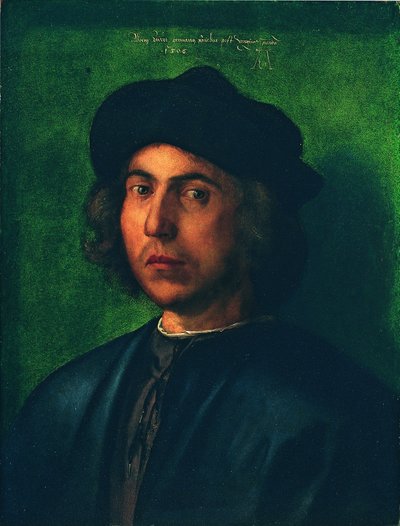 Retrato de un joven
















 sobre un fondo verde de Albrecht Dürer