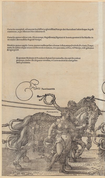 Providentia, hoja 3 de la serie «El gran carro triunfal» de Albrecht Dürer