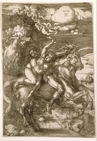 Violación de Prosperpina (Rapto en un unicornio) de Albrecht Dürer