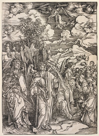 Revelación de San Juan: Cuatro ángeles sosteniendo los vientos de Albrecht Dürer