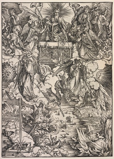 Revelación de San Juan: Siete ángeles con trompetas, 1511 de Albrecht Dürer