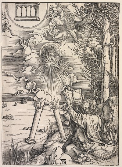 Revelación de San Juan: San Juan devorando los libros de Albrecht Dürer