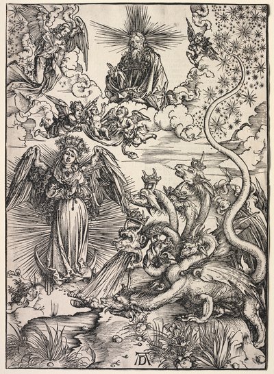 Revelación de San Juan: La mujer vestida del sol de Albrecht Dürer