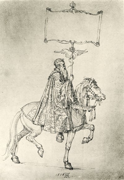 Hombre mayor montando a caballo de Albrecht Dürer