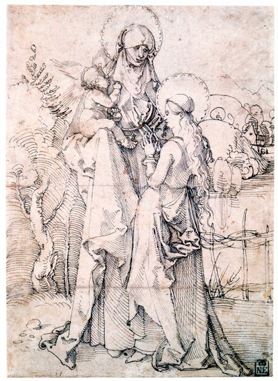 Santa Ana con el Niño y la Virgen María, c1500 de Albrecht Dürer