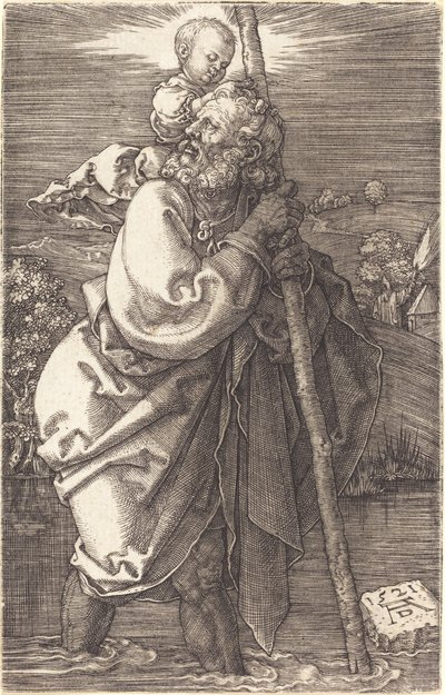 San Cristóbal mirando a la izquierda de Albrecht Dürer
