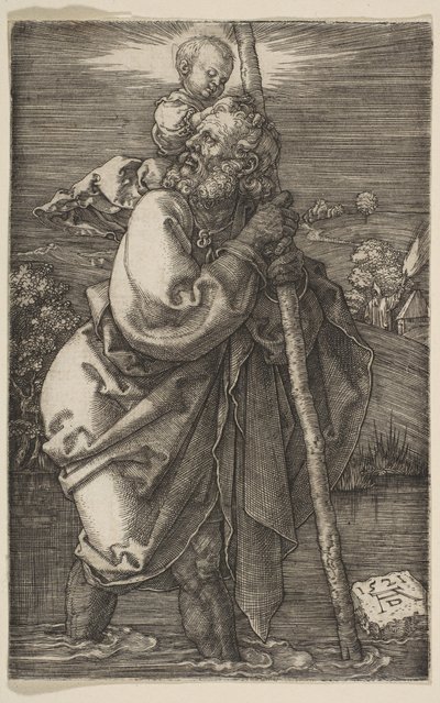 San Cristóbal mirando a la izquierda, 1521 de Albrecht Dürer