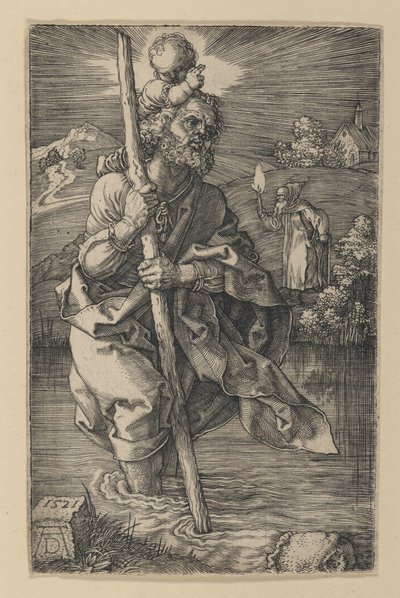 San Cristóbal mirando hacia la derecha de Albrecht Dürer