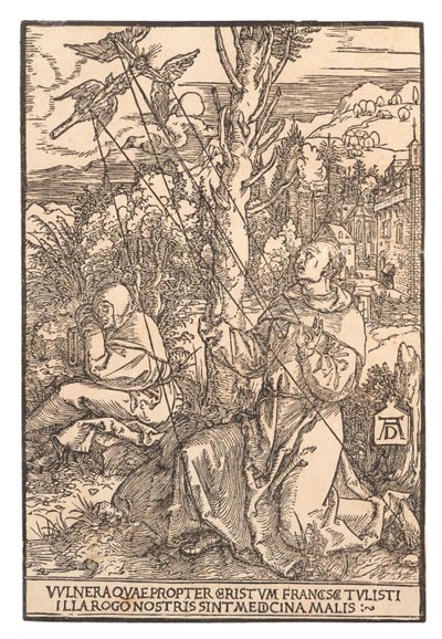 San Francisco recibiendo los estigmas, c. 1505 de Albrecht Dürer
