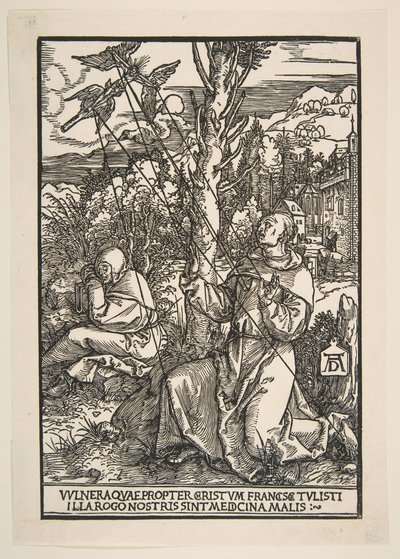 San Francisco recibiendo los estigmas, ca. 1503 de Albrecht Dürer