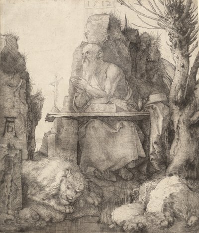 San Jerónimo junto al sauce polard, 1512 de Albrecht Dürer