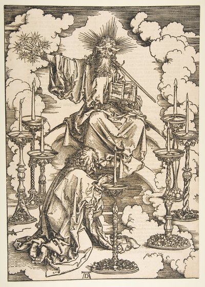 San Juan contemplando los siete candelabros de oro, del Apocalipsis de Albrecht Dürer