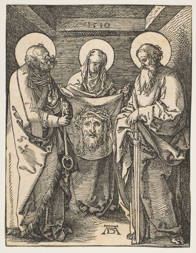 Santa Verónica entre San Pedro y San Pablo, de La pequeña pasión, 1510 de Albrecht Dürer