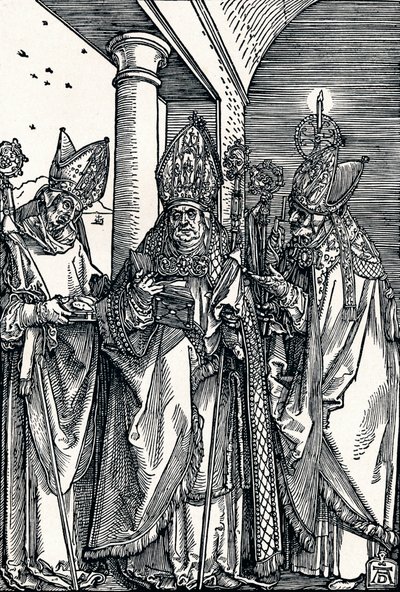 Santos Nicolás, Ulrico y Erasmo, 1508 1906 de Albrecht Dürer