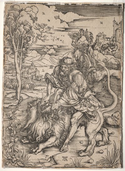 Sansón Matando al León de Albrecht Dürer