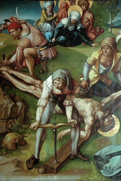Políptico de los Siete Dolores Cristo Clavado en la Cruz, 1495-1496 de Albrecht Dürer