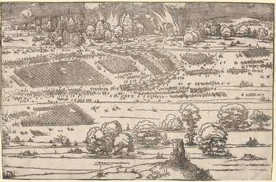 Asedio de una fortaleza: Parte izquierda de Albrecht Dürer