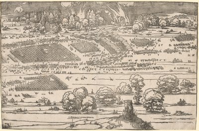 Asedio de una fortaleza: Parte izquierda de Albrecht Dürer