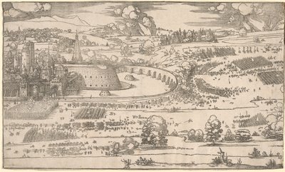 Asedio de una fortaleza: Parte derecha de Albrecht Dürer