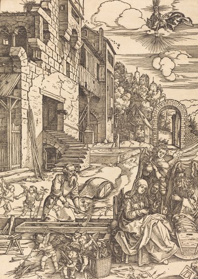 Estancia de la Sagrada Familia en Egipto, c. 1504 de Albrecht Dürer