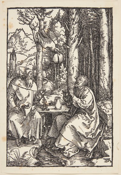 San Antonio visita a San Pablo en el desierto de Albrecht Dürer