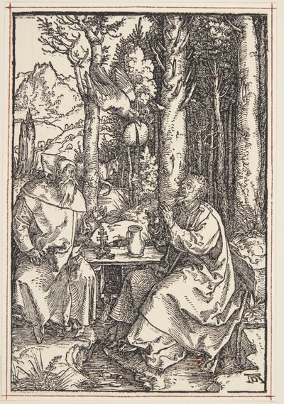 San Antonio visita a San Pablo en el desierto de Albrecht Dürer