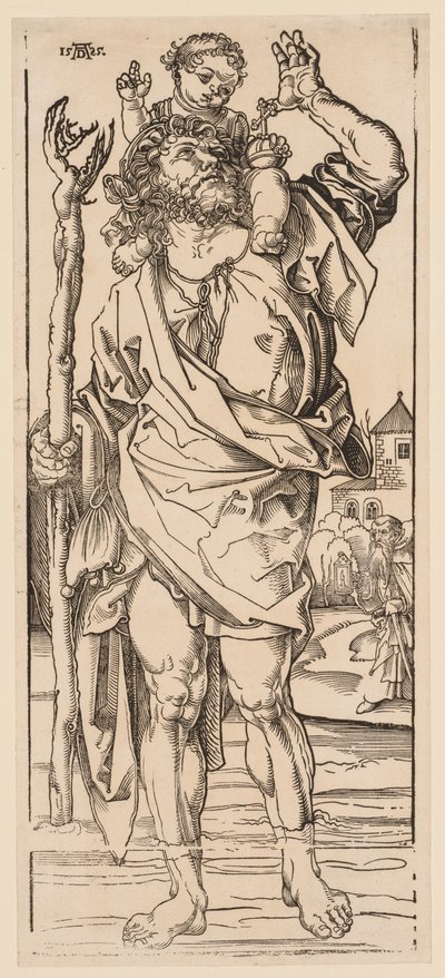 San Cristóbal cruzando el arroyo, 1528 de Albrecht Dürer
