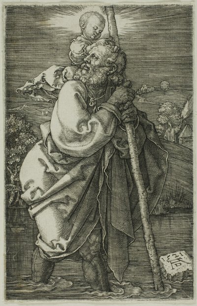 San Cristóbal mirando a la izquierda de Albrecht Dürer