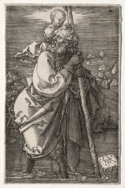 San Cristóbal, mirando a la izquierda, 1521 de Albrecht Dürer