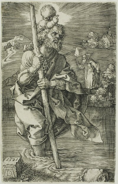 San Cristóbal mirando a la derecha de Albrecht Dürer