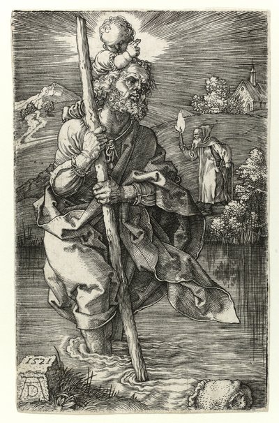 San Cristóbal mirando a la derecha, 1521 de Albrecht Dürer