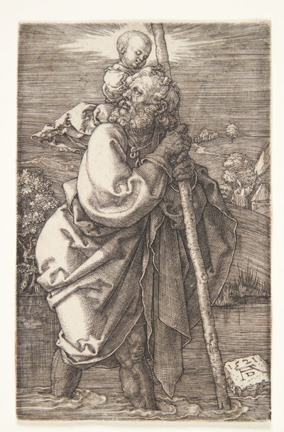 San Cristóbal mirando a la izquierda de Albrecht Dürer