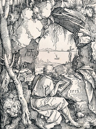 San Jerónimo en una cueva, 1512 de Albrecht Dürer