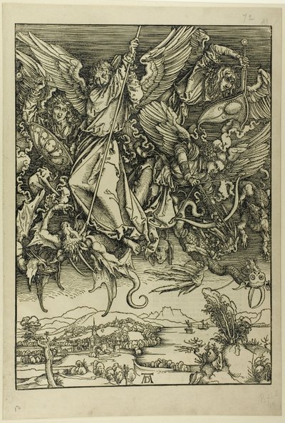 San Miguel luchando contra el dragón, de El Apocalipsis de Albrecht Dürer