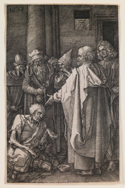 San Pedro y San Juan en la Puerta del Templo, de la serie “La Pasión Grabada” de Albrecht Dürer