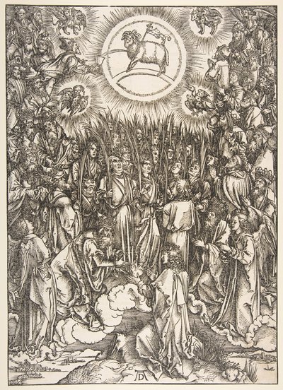 La adoración del cordero, de la serie del Apocalipsis de Albrecht Dürer