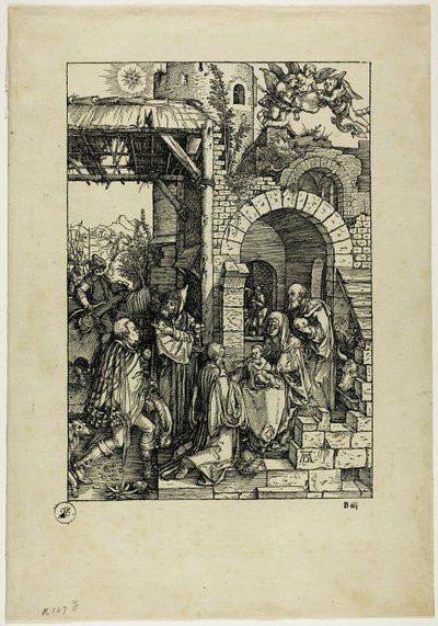 La adoración de los magos, de La vida de la Virgen de Albrecht Dürer