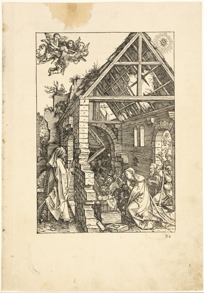 La Adoración de los Pastores, de La Vida de la Virgen de Albrecht Dürer