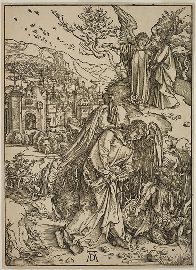 El ángel mostrando a San Juan la Nueva Jerusalén de Albrecht Dürer