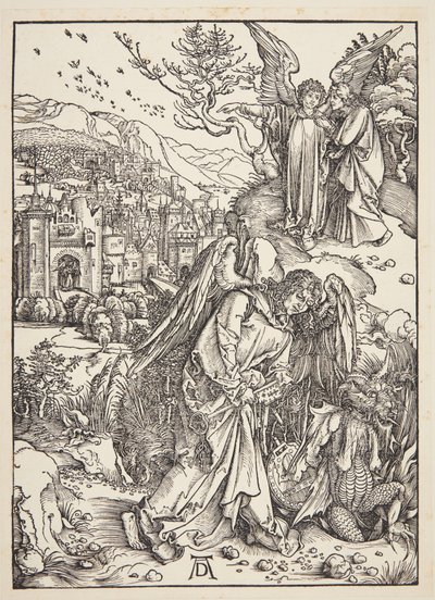 El ángel mostrando a San Juan la Nueva Jerusalén de Albrecht Dürer