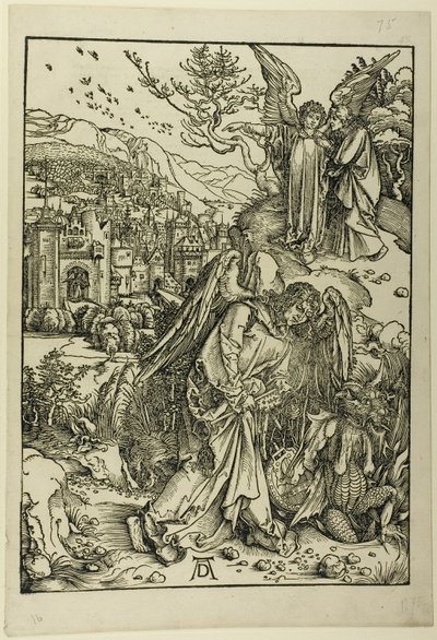 El ángel con la llave del abismo, de El Apocalipsis de Albrecht Dürer
