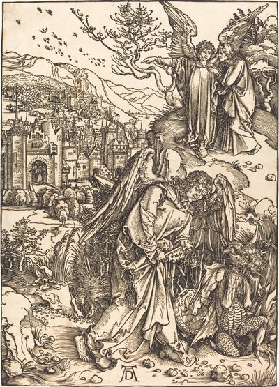 El ángel con la llave del abismo de Albrecht Dürer