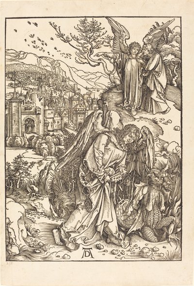 El ángel con la llave del abismo de Albrecht Dürer