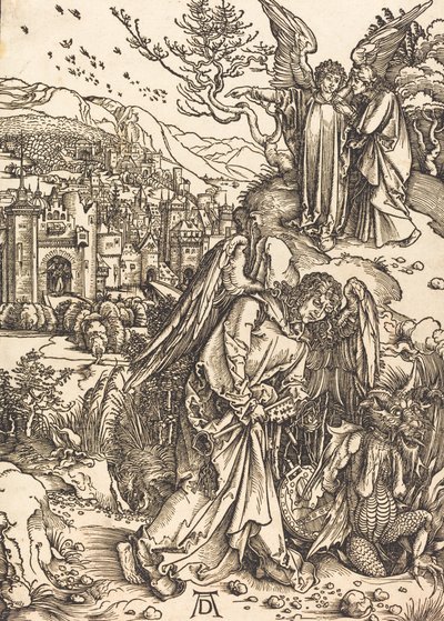 El ángel con la llave del abismo de Albrecht Dürer