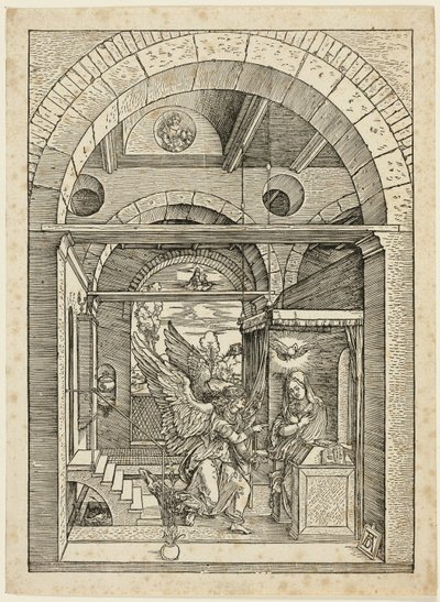 La Anunciación, de La vida de la Virgen de Albrecht Dürer
